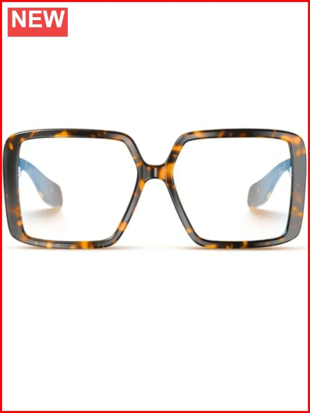 Oversized Chunky Blue Light Blocking Glasses TR90 Square Full Rim